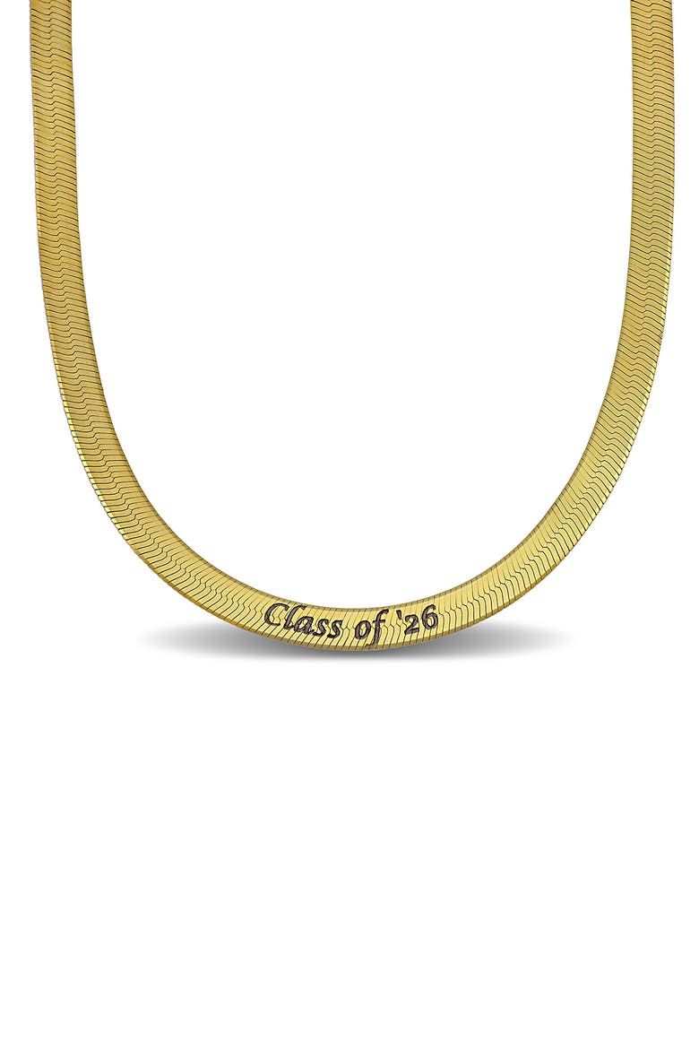 Herringbone Engraved Class of '26 Necklace, Main, color, GOLD