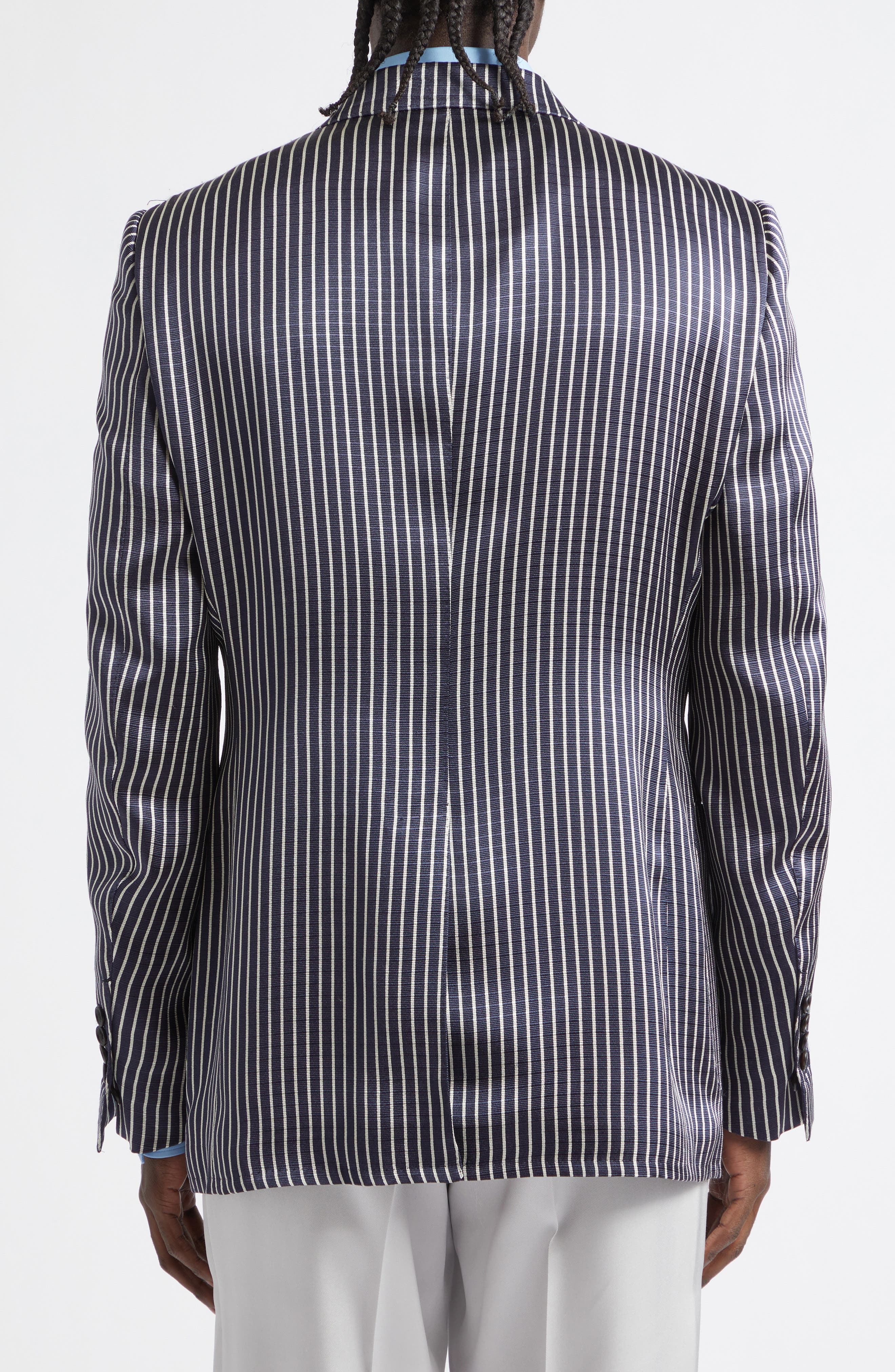 Stripe Fluid Silk Faille Jacket - image 2