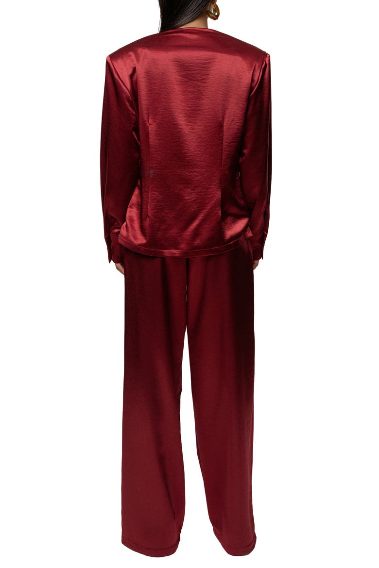 Statement Satin Drape Top, Alternate, color, RED