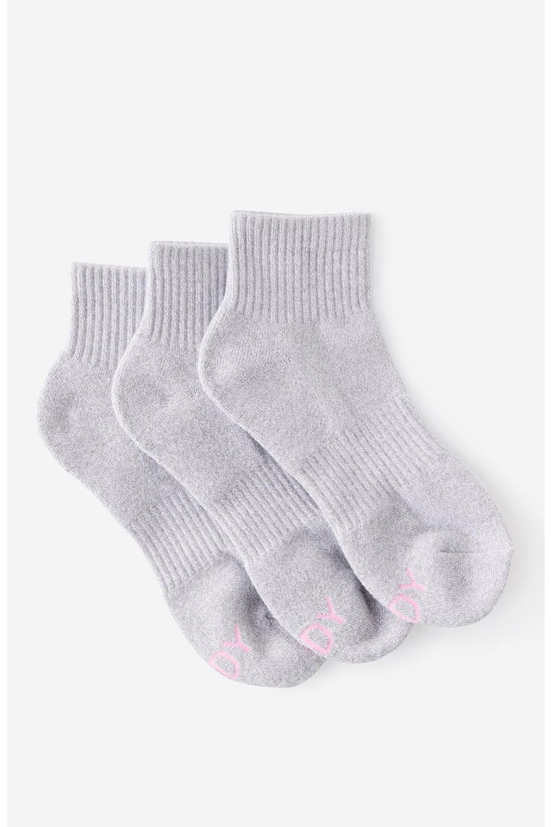 Women's Active Body Qtr Crew Sock 3Pk, Main, color, Grey Marle