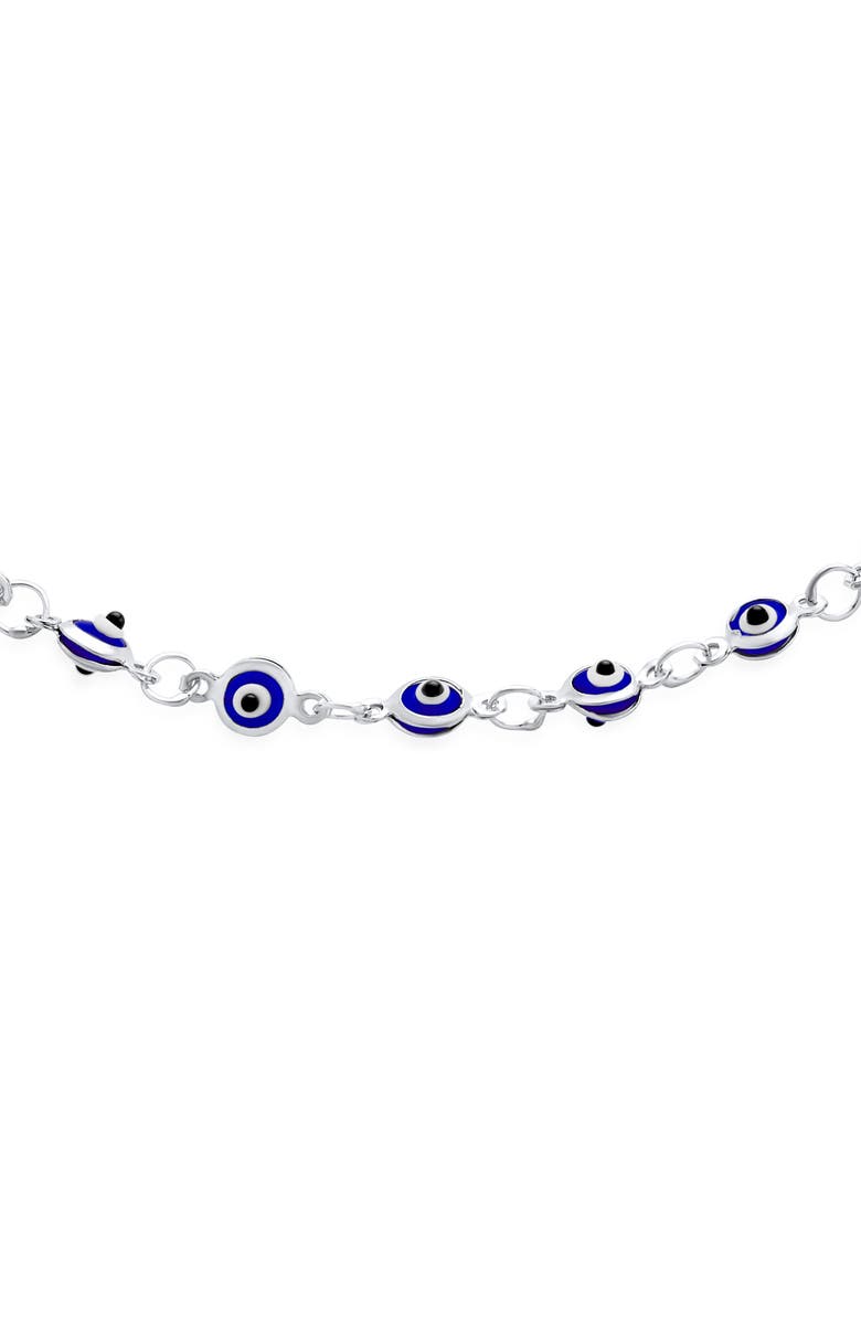 BLING JEWELRY Evil Eye Glass Bead Anklet, Alternate, color, Blue