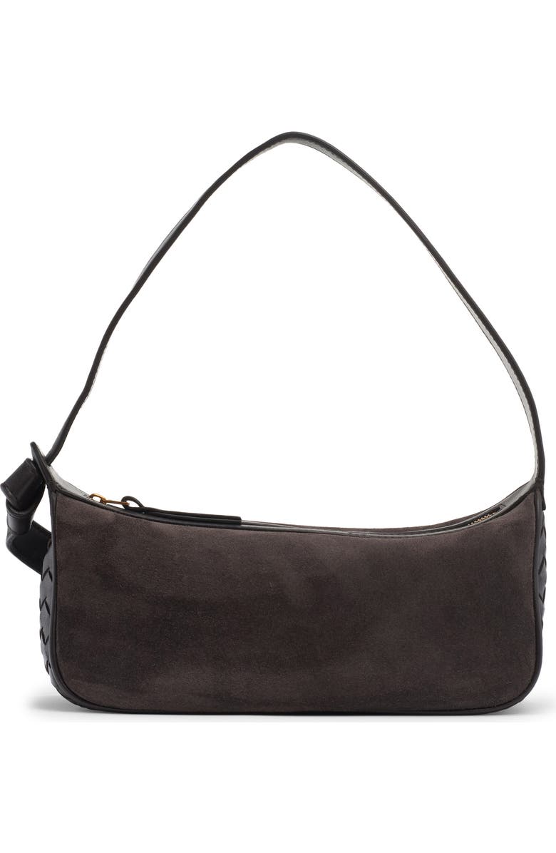 Bottega Veneta Mini Nodo Intrecciato Leather & Suede Shoulder Bag, Main, color, 2028 Espresso-Gold