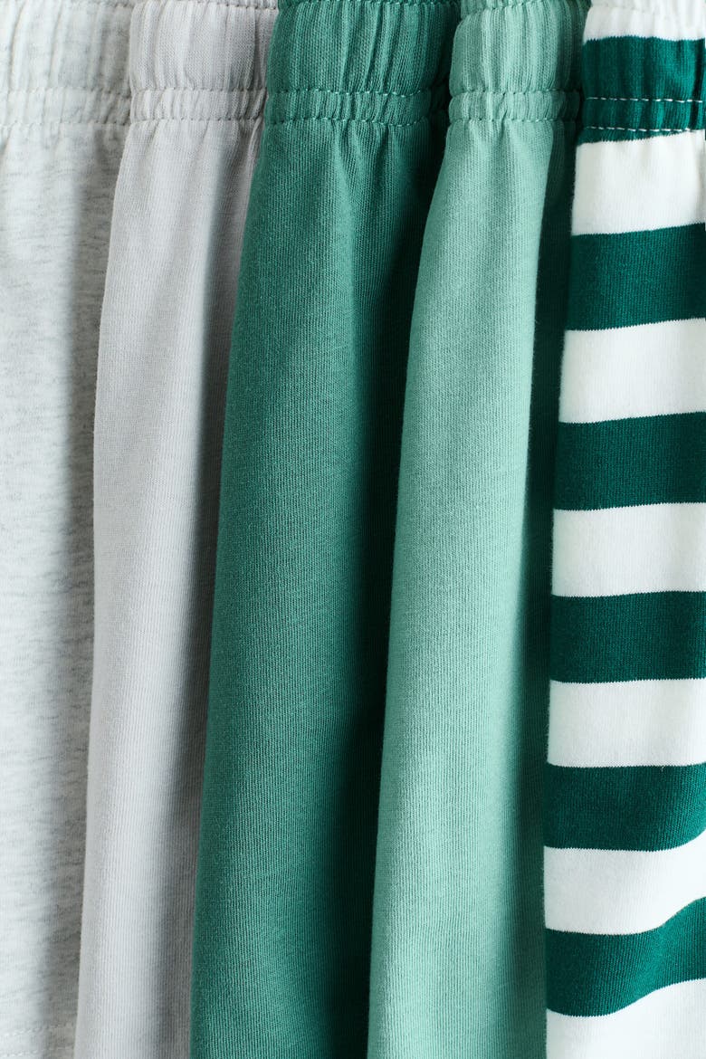 5-pack Cotton Jersey Shorts, Alternate, color, Green/white striped