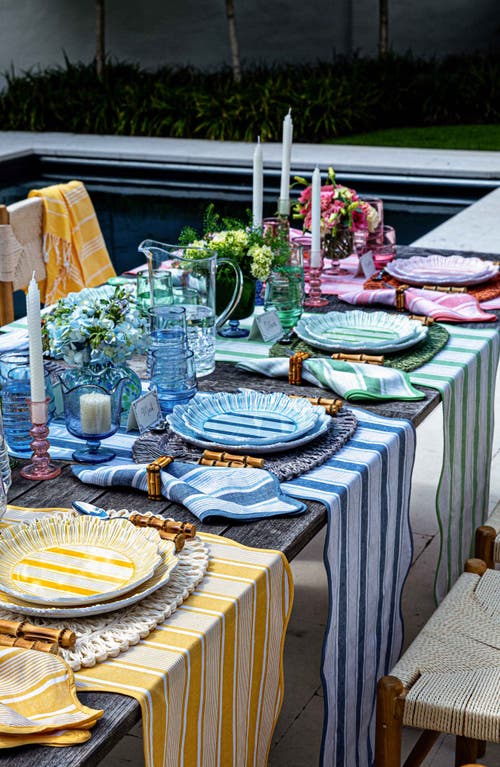 Juliska Cabana Set Of 4 Melamine Dinner Plates In Ocean
