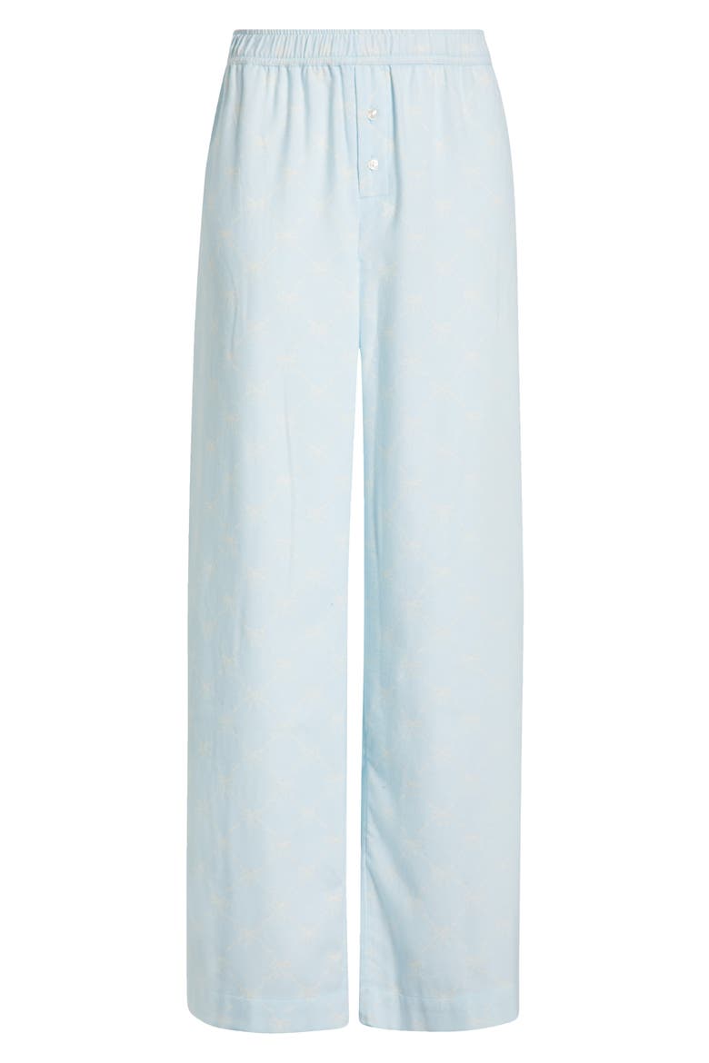 Print Flannel Boxer Pajama Pants, Alternate, color, BLUE- IVORY ARGYLE BOW