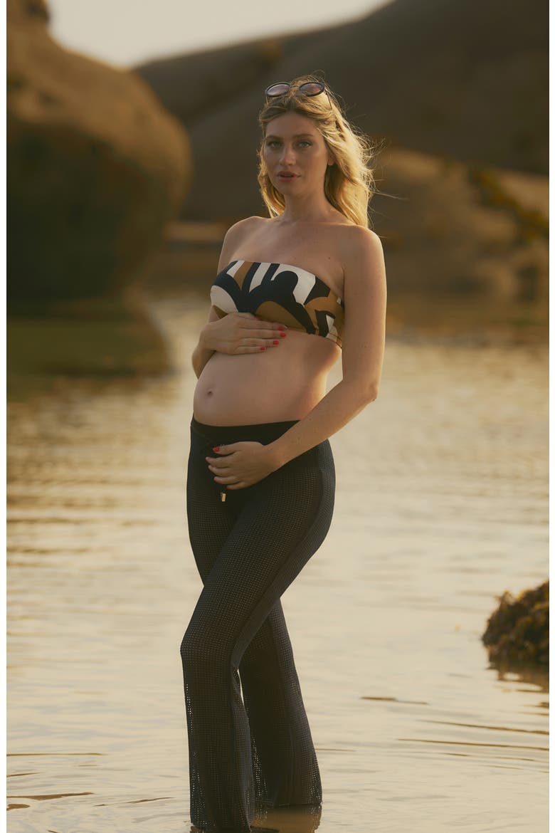 Milos Sheer Maternity Cover-Up Pants, Alternate, color, BLACK