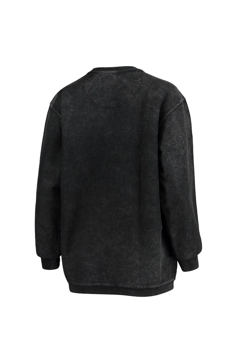 PRESSBOX Women's Pressbox Black Texas Tech Red Raiders Comfy Cord Vintage Wash Basic Arch Pullover Sweatshirt, Alternate, color, Black