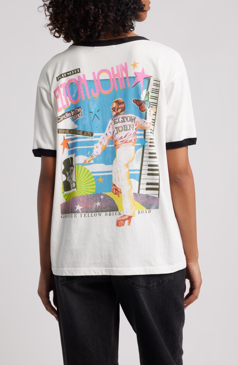Daydreamer Elton John 1973 Pop Art Cotton Graphic T-Shirt, Alternate, color, Vintage White