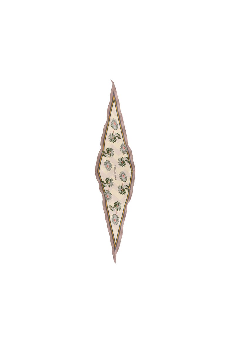 "Daisy" Silk Diamond Neckerchief, Main, color, Beige