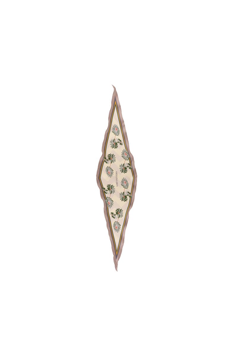 Lost Pattern NYC "Daisy" Silk Diamond Neckerchief, Main, color, Beige