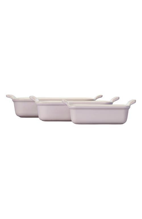 Le Creuset The Heritage Set Of 3 Rectangular Baking Dishes In Shallot