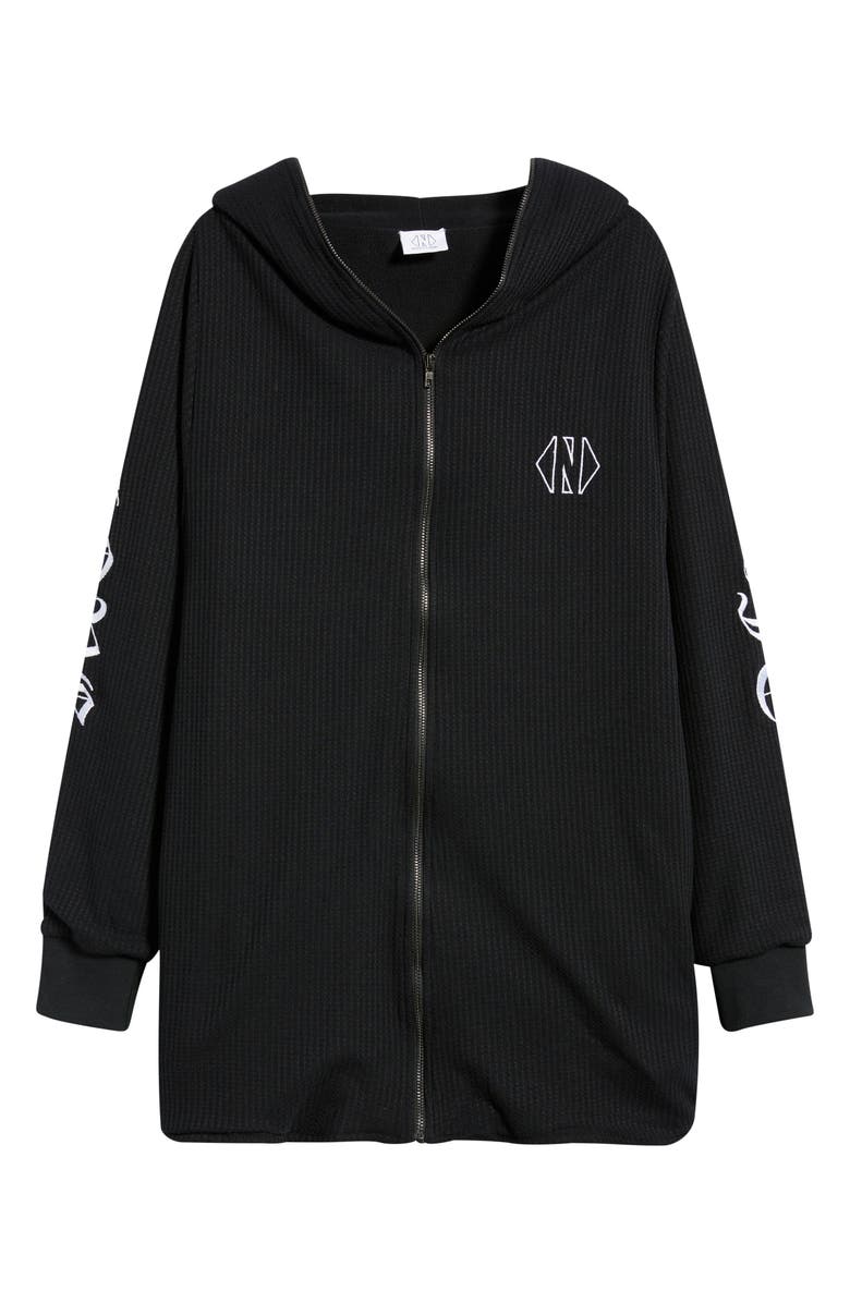 NIKKI LUND Lundy Waffle Knit Jacket, Main, color, Black