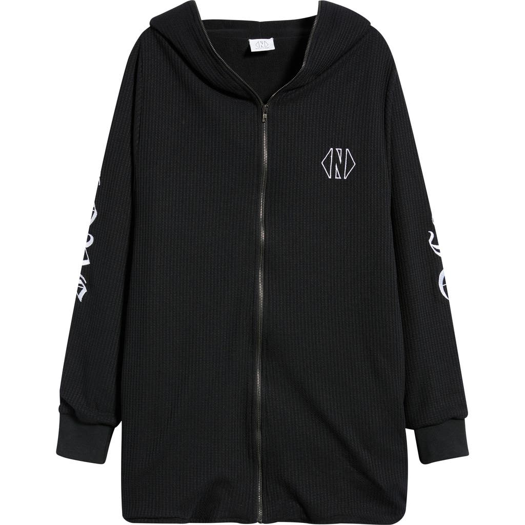 Nikki Lund Lundy Waffle Knit Jacket In Black