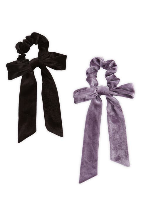 Kids' Assorted 2-Pack Velvet Bow Ponytail Holders