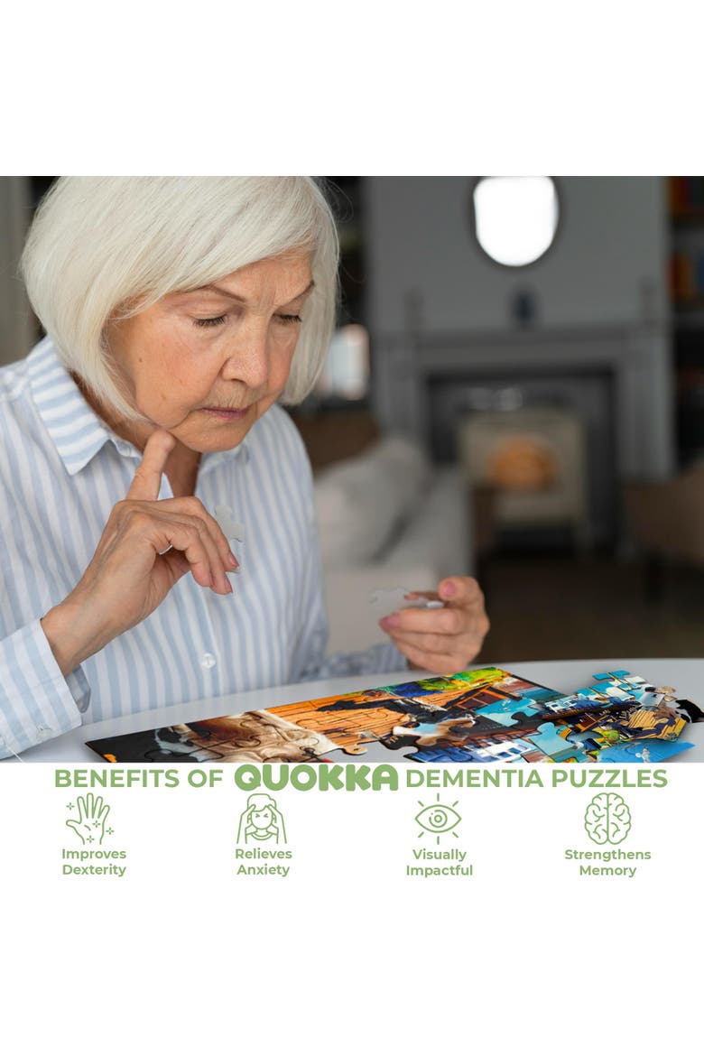 Dementia Puzzle Set for Adults - Large Piece Jigsaw Puzzles for Seniors, Alternate, color, Horses, dogs and cars