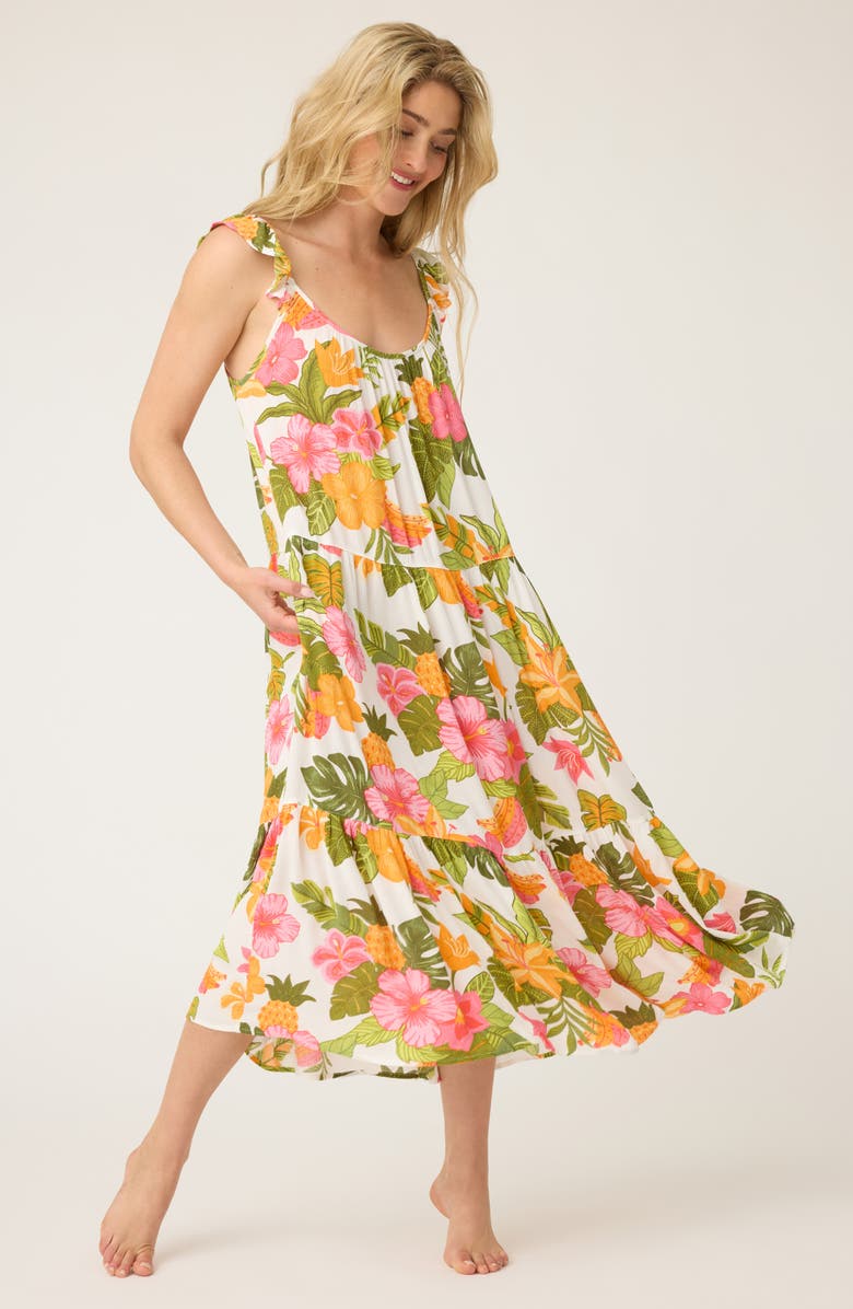 PJ Salvage Copacabana Print Gauze Nightgown, Alternate, color,