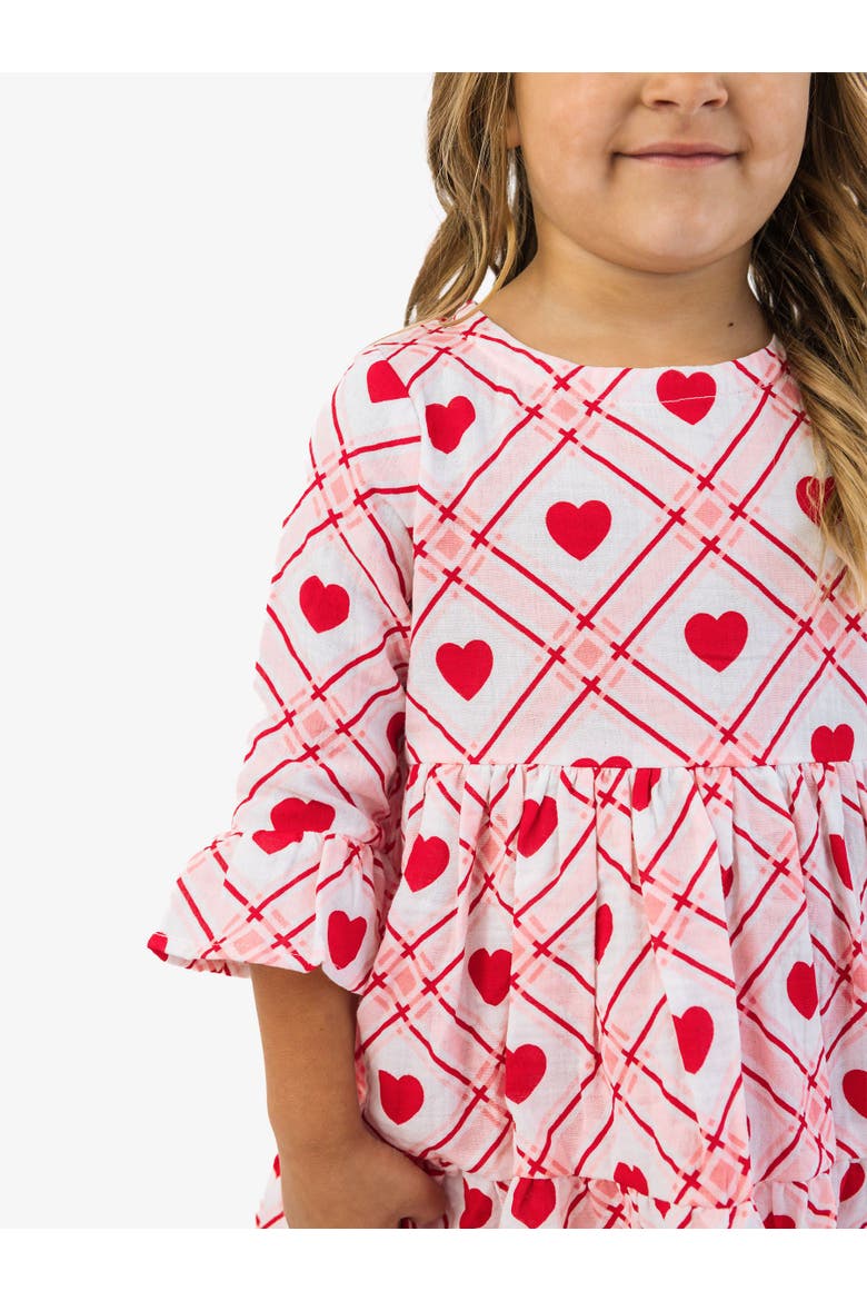 Cotton Gauze High Low Ruffle Tunic, Alternate, color, Pink Sweetheart Plaid