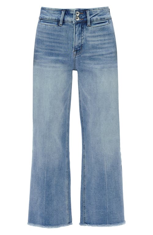 Bayeas Frayed Welt Pocket High Waist Crop Wide Leg Jeans