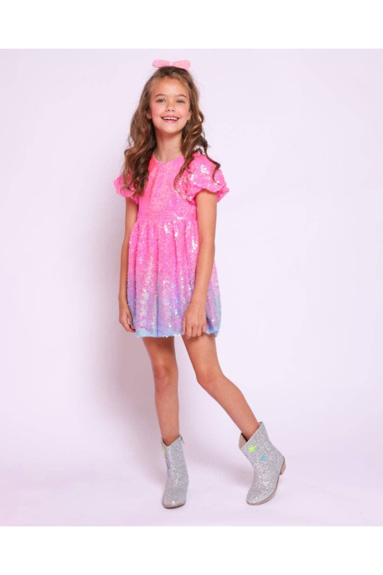 Bubble Gum Shimmer Sequin Dress, Alternate, color, Multicolor
