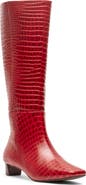 Frances Valentine Mackie Croc Embossed Leather Knee High Boot