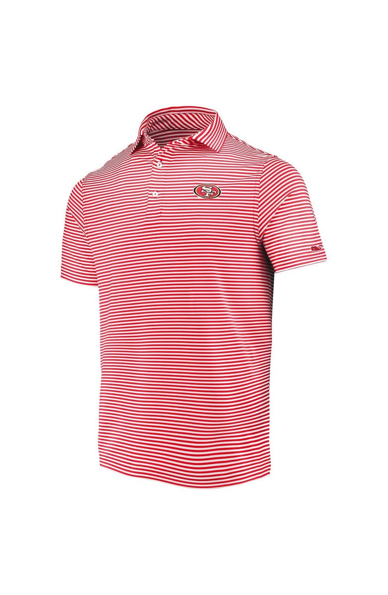 vineyard vines Men's Vineyard Vines Scarlet/White San Francisco 49ers Winstead Striped Polo, Alternate, color, 