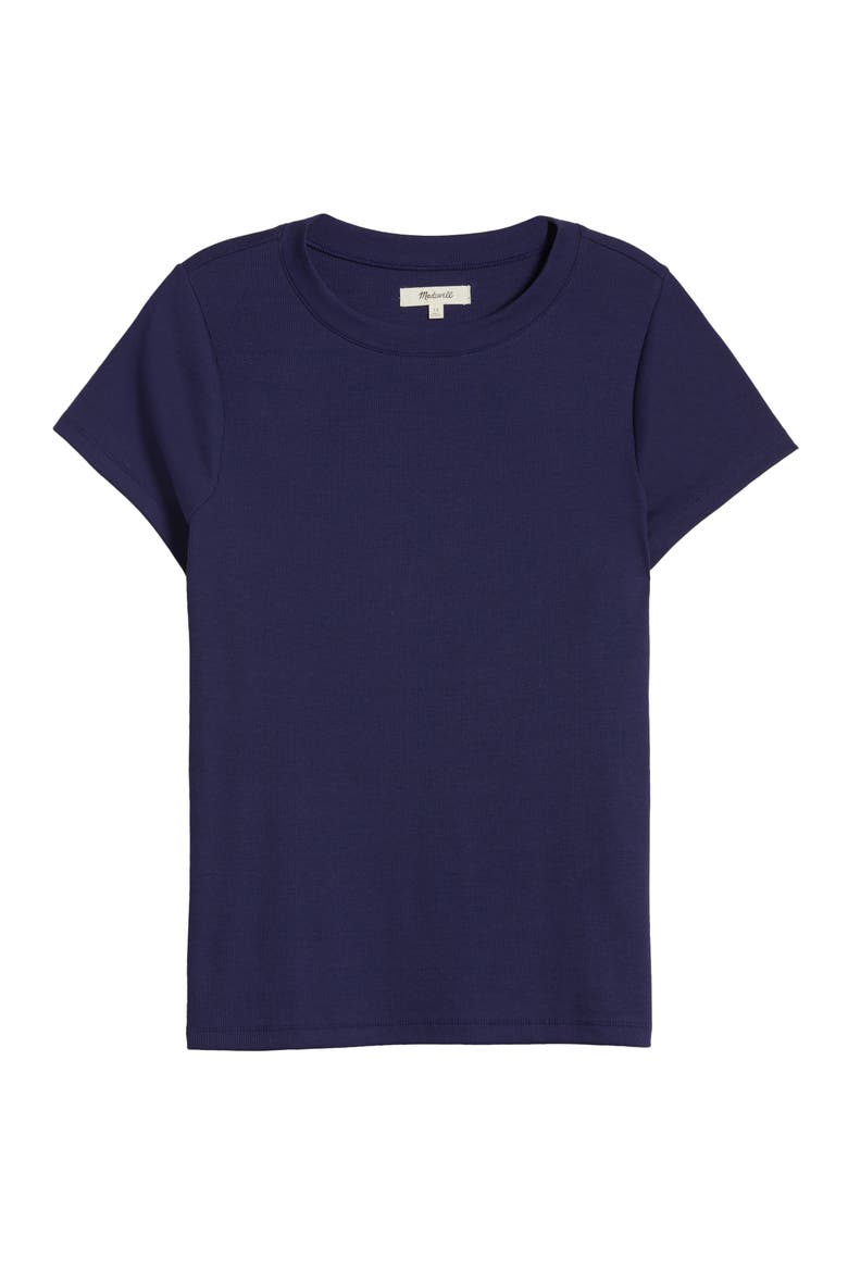 Supima® Cotton Rib T-Shirt, Alternate, color, FRESH BLUEBERRY