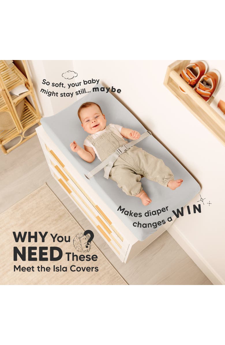 KeaBabies 2-Pack Isla Changing Pad Covers, Alternate, color, French Gray