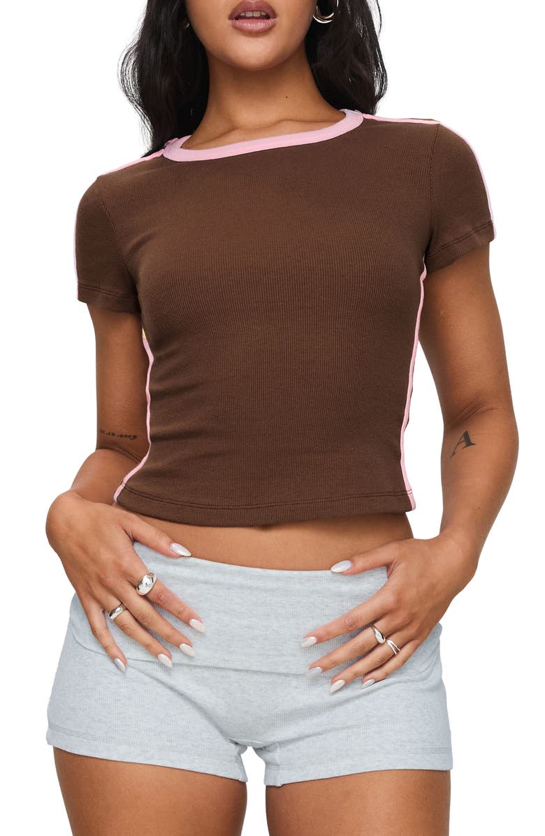 Princess Polly Baseline Rib T-Shirt, Main, color, 