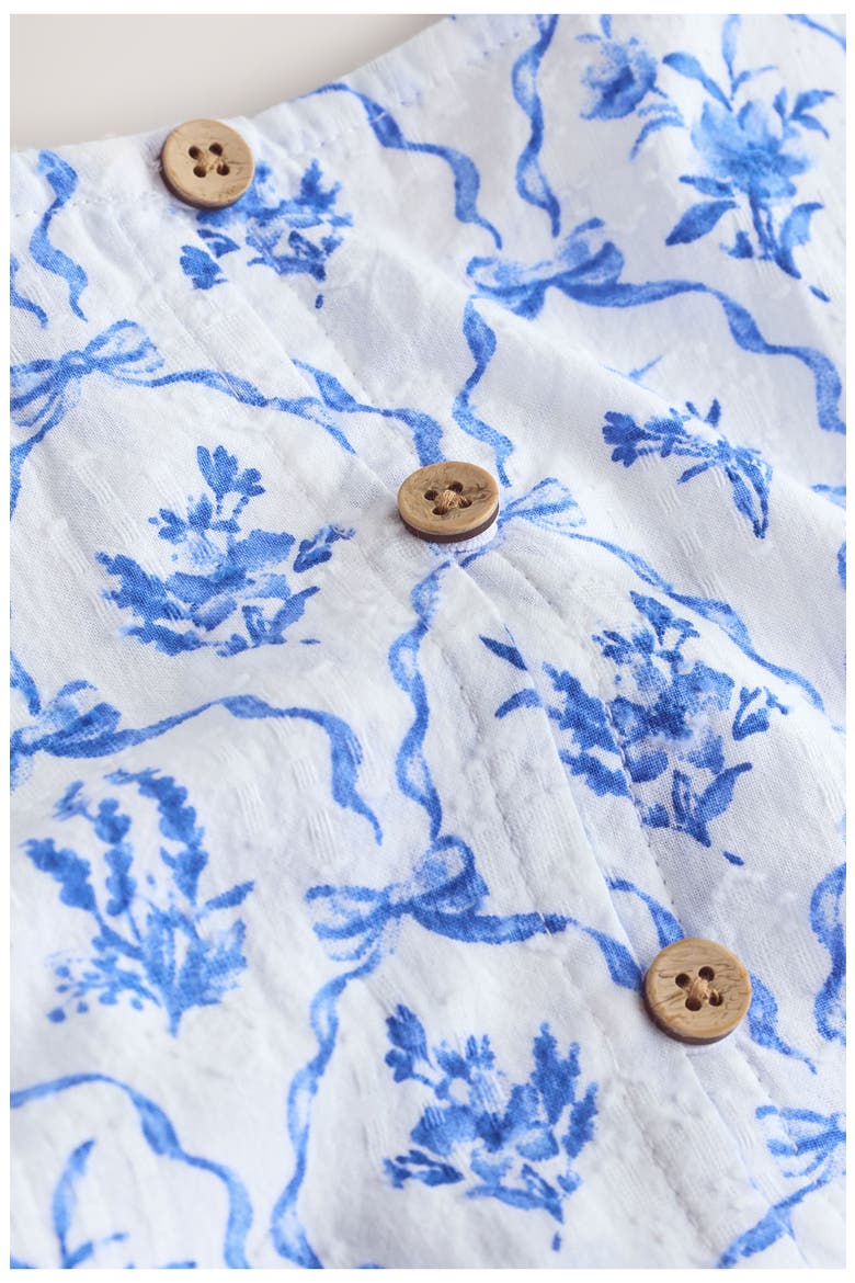 Kids' Floral Frill Babydoll Dress, Alternate, color, BLUE