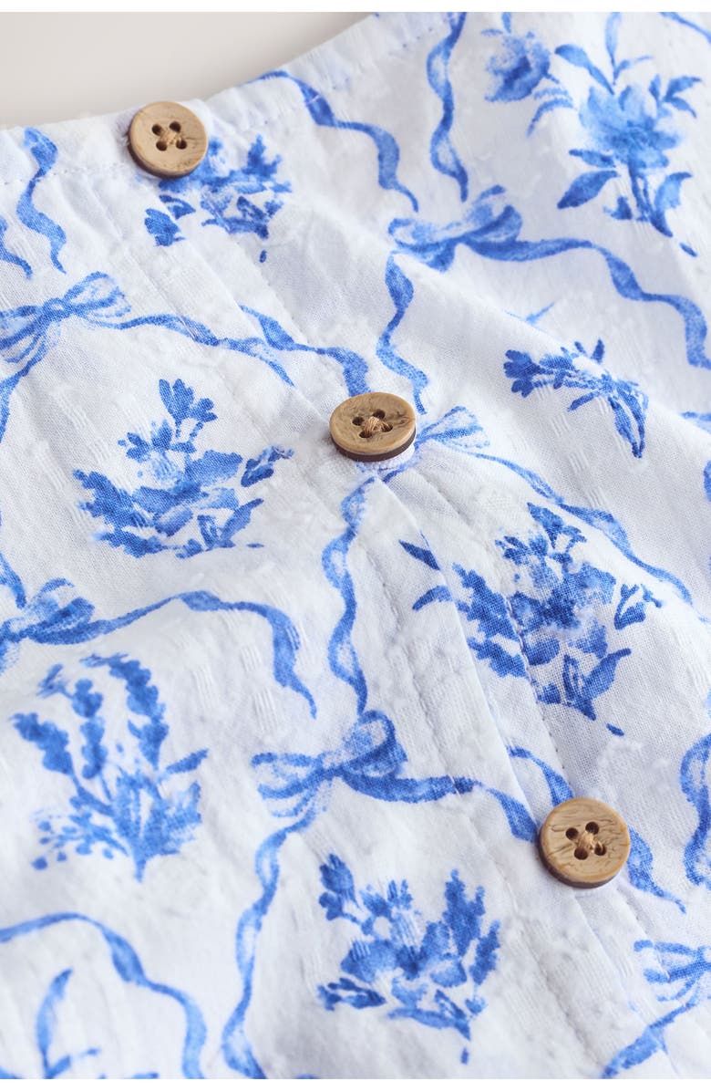 NEXT Kids' Floral Frill Babydoll Dress, Alternate, color, Blue