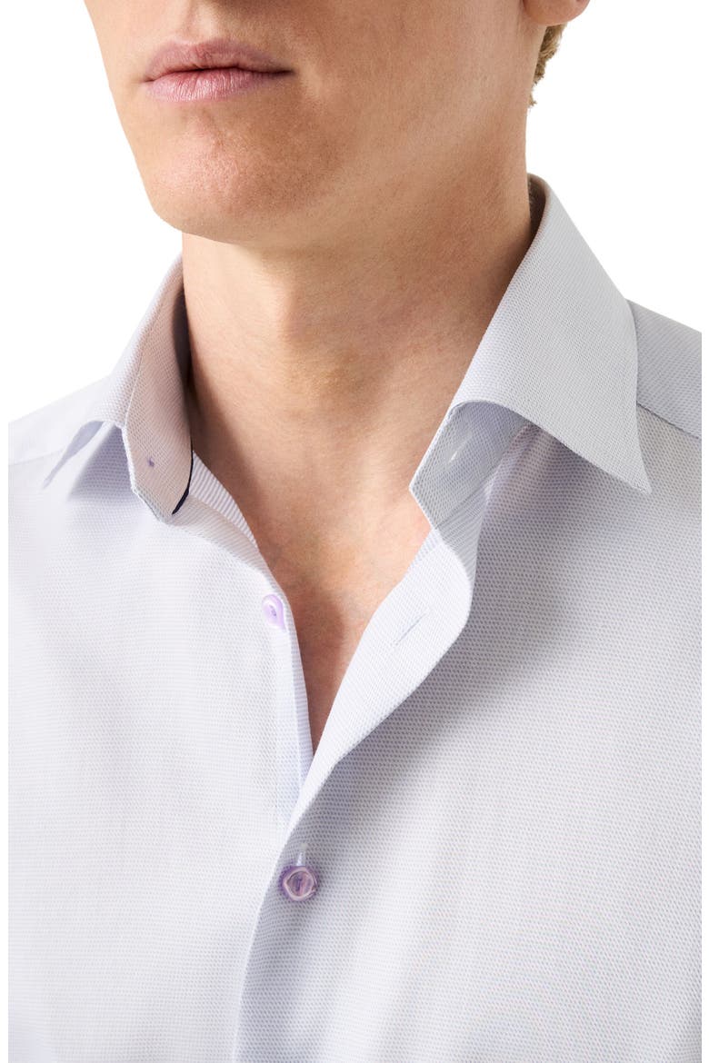 Slim Fit Textured Cotton Dress Shirt, Alternate, color, LIGHT PURPLE