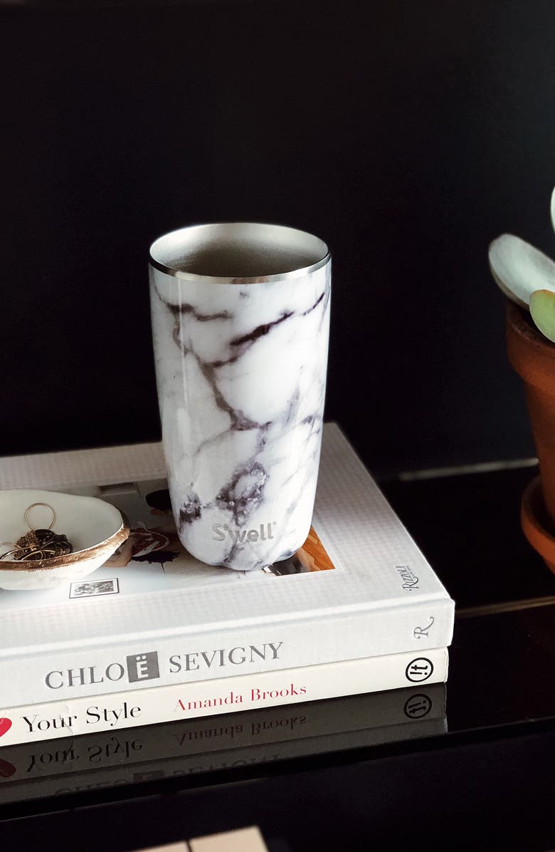 S'well White Marble 18-Ounce Insulated Tumbler, Alternate, color, 