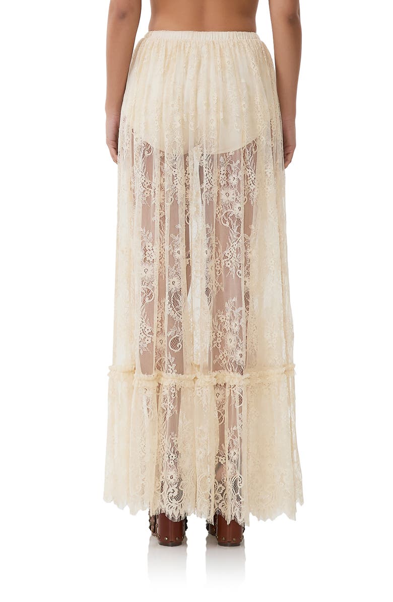 AFRM Allegra Sheer Lace Maxi Skirt, Alternate, color, Birch Lace
