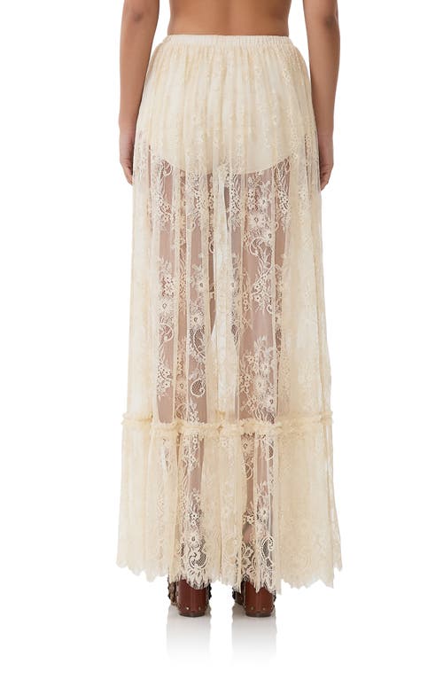 Shop Afrm Allegra Sheer Lace Maxi Skirt In Birch Lace