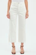 DAZE Pleaser High Waist Raw Hem Crop Jeans