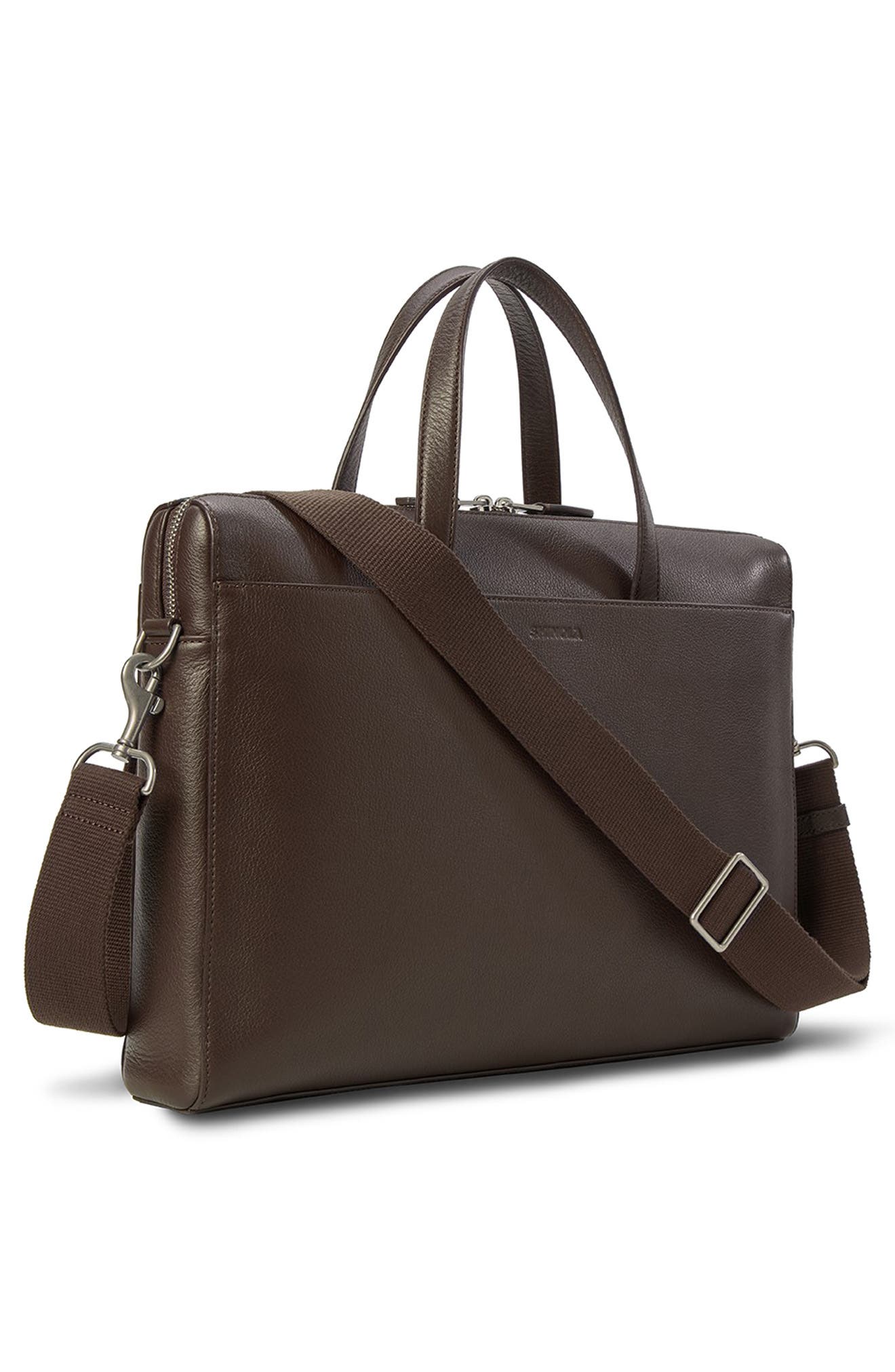 Canfield Essential Pebbled Leather Briefcase, Alternate, color, ESPRESSO