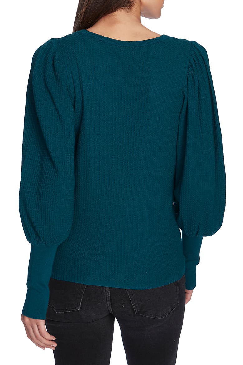 Blouson Sleeve Textured Sweater, Alternate, color, VINTAGE SPRUCE