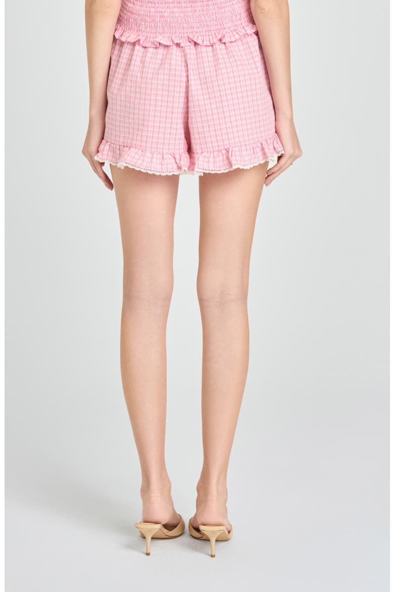 Emma Ruffle Lace Trim Shorts, Alternate, color, PINK