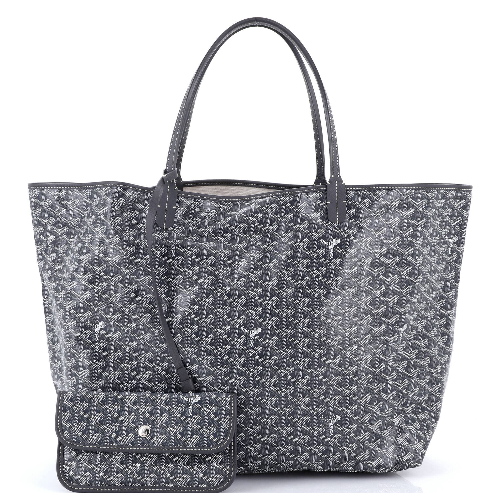Pre-Owned Goyard Saint Louis Tote Coated Canvas GM, Alternate, color, Gray