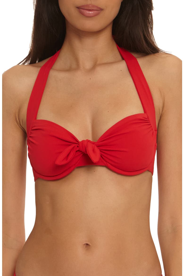 Color Code D-Cup Underwire Swimsuit Top, Alternate, color, RUBY