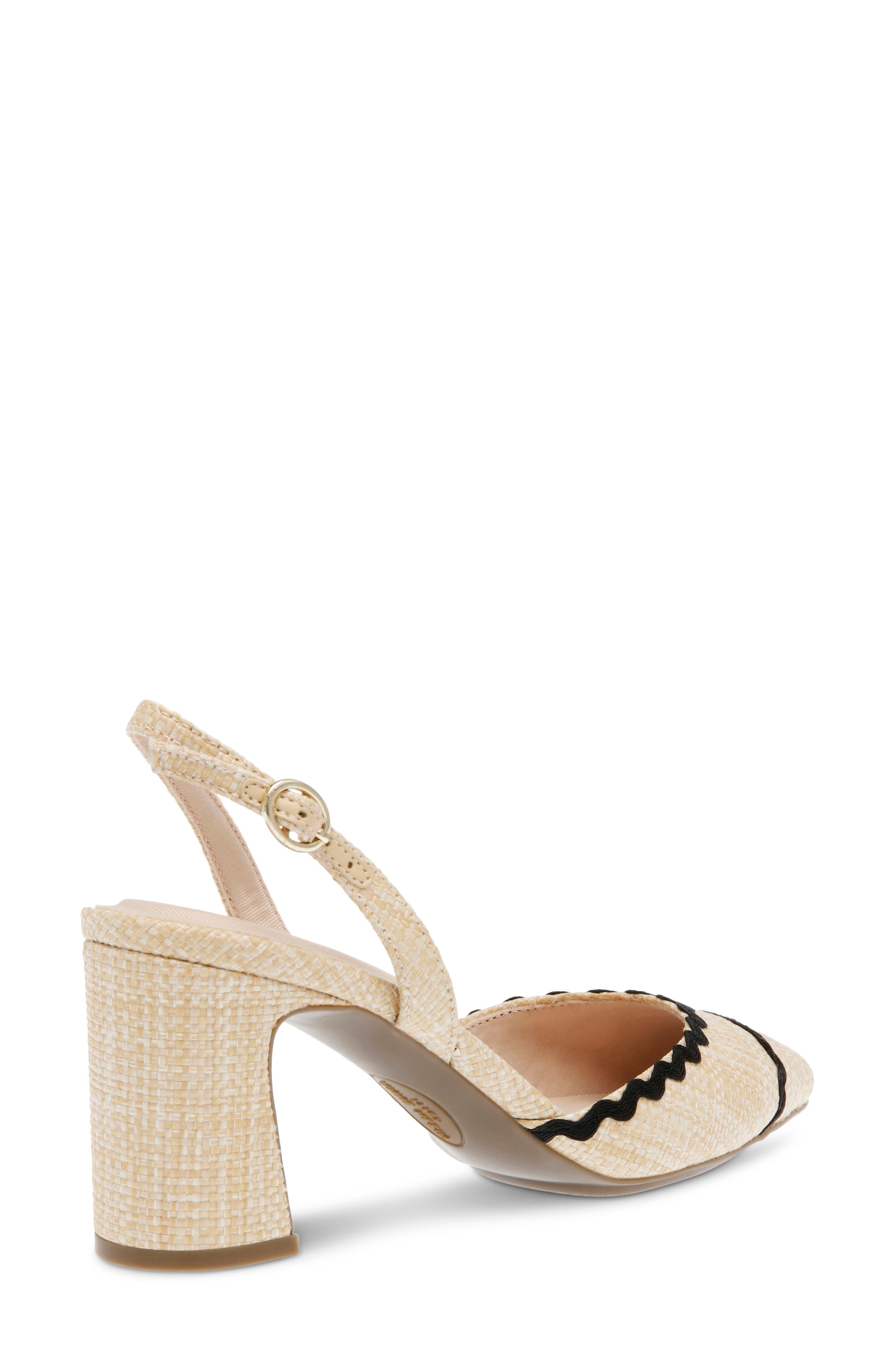 Brandi Pointed Toe Slingback Pump, Alternate, color, NATURAL/ BLACK