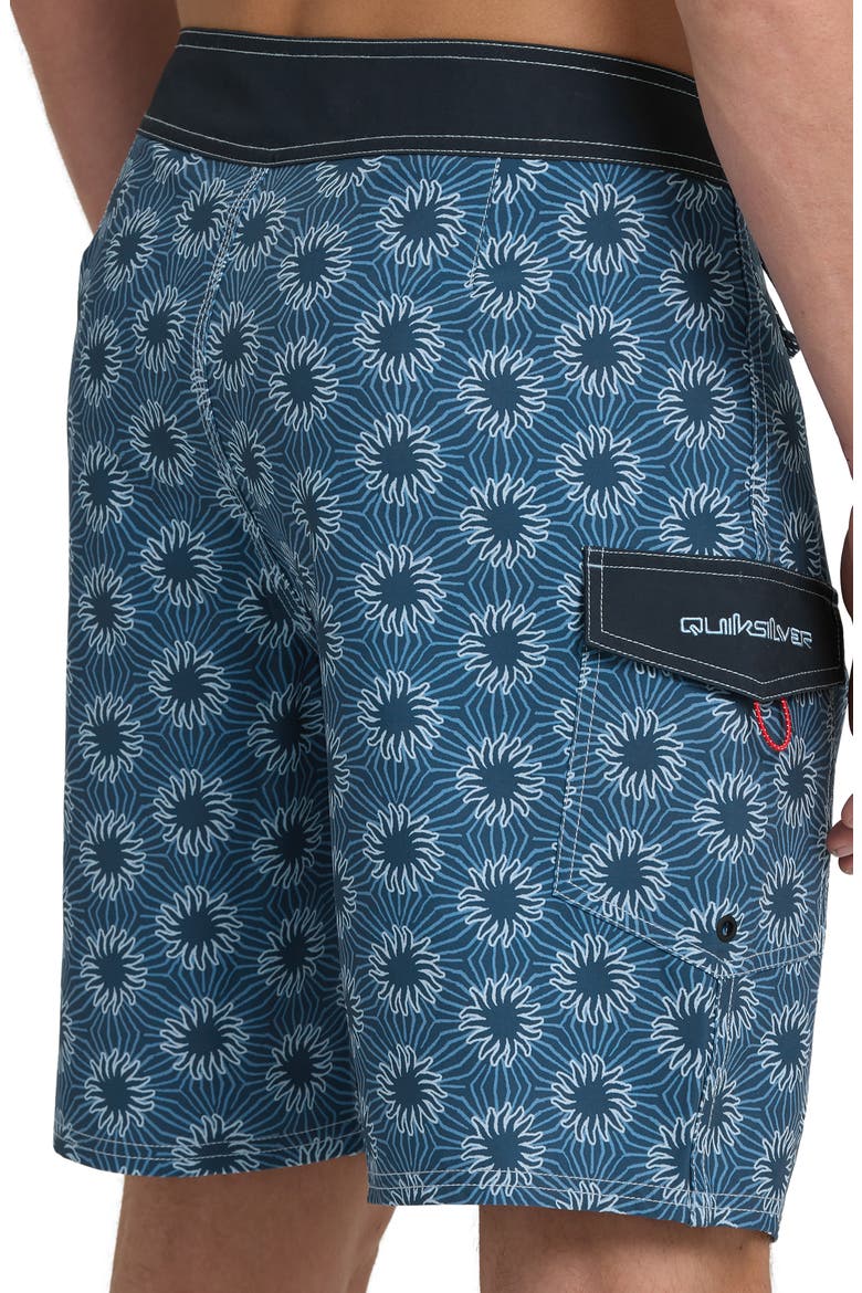 Ocean Mayhem Floral 19" Board Shorts, Alternate, color, DARK DENIM