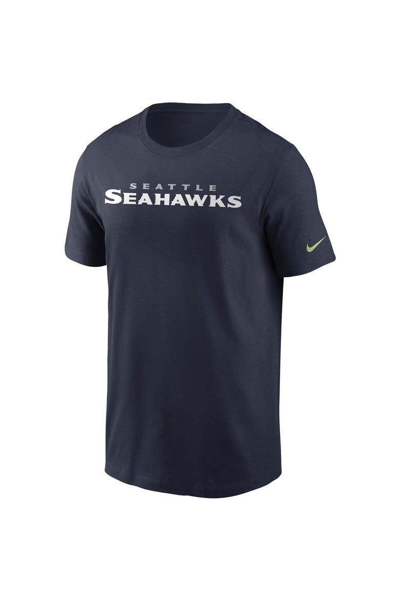 Men's Nike College Navy Seattle Seahawks Team Wordmark T-Shirt, Alternate, color, Navy