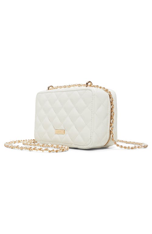Aldo Caamy Quilted Faux Leather Crossbody Bag In White