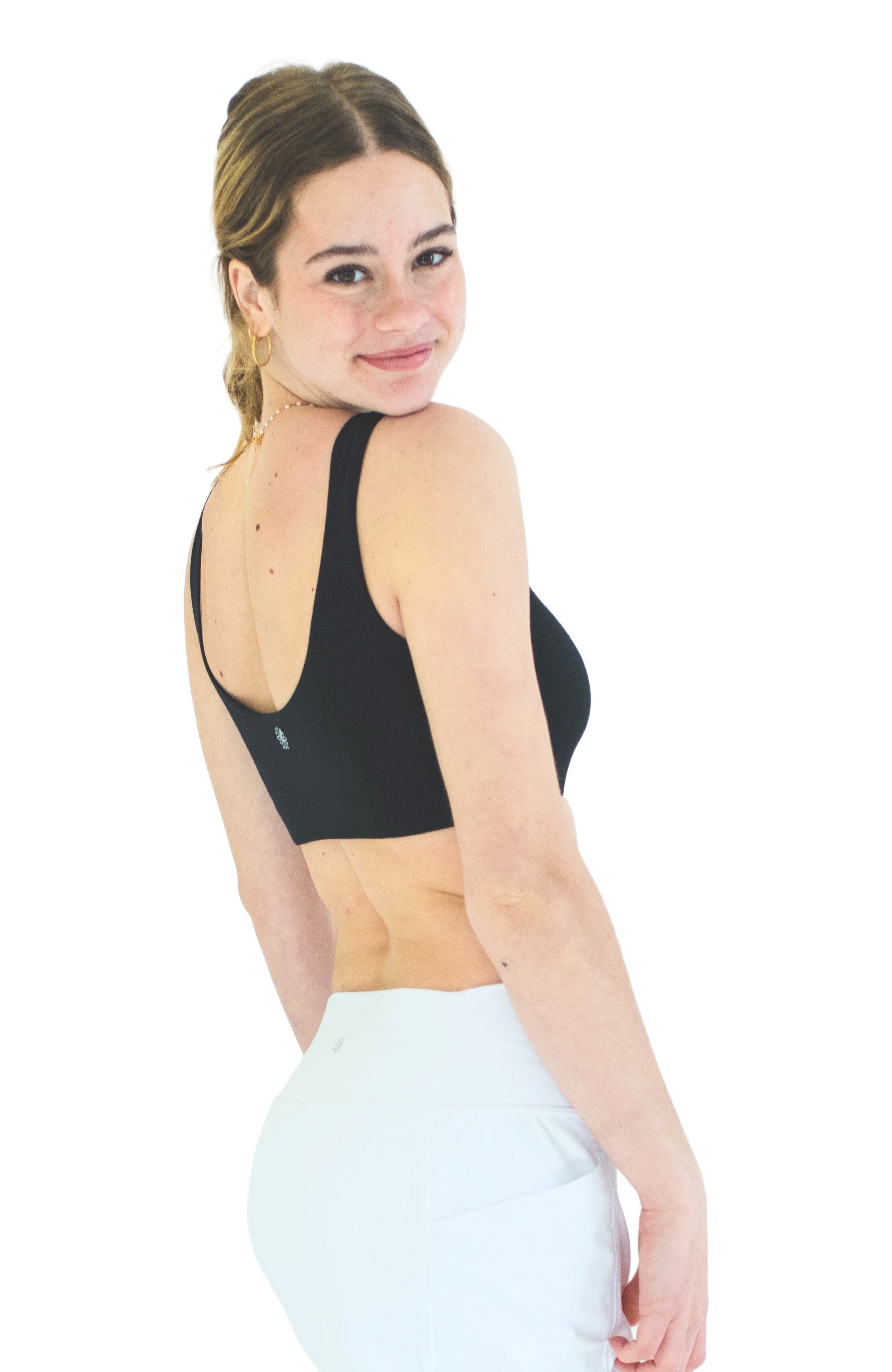 Bleuet Aster Reversible Girls Tank Bra in Black-Grey 