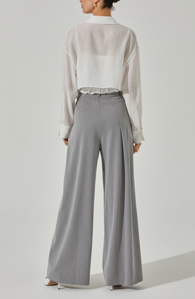 ASTR the Label Crop Button-Up Shirt & Smocked Camisole, Alternate, color, 