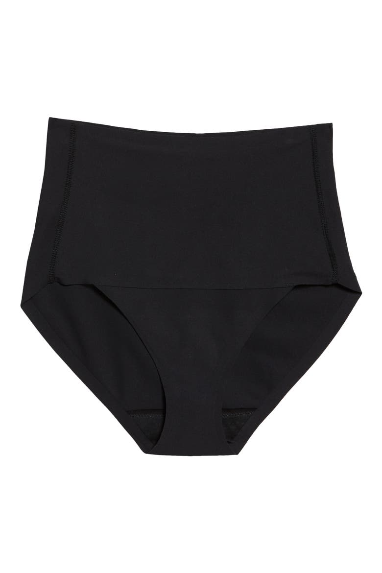 Period & Leak Resistant High Waist Super Light Absorbency Smoothing Underwear, Alternate, color, BLACK