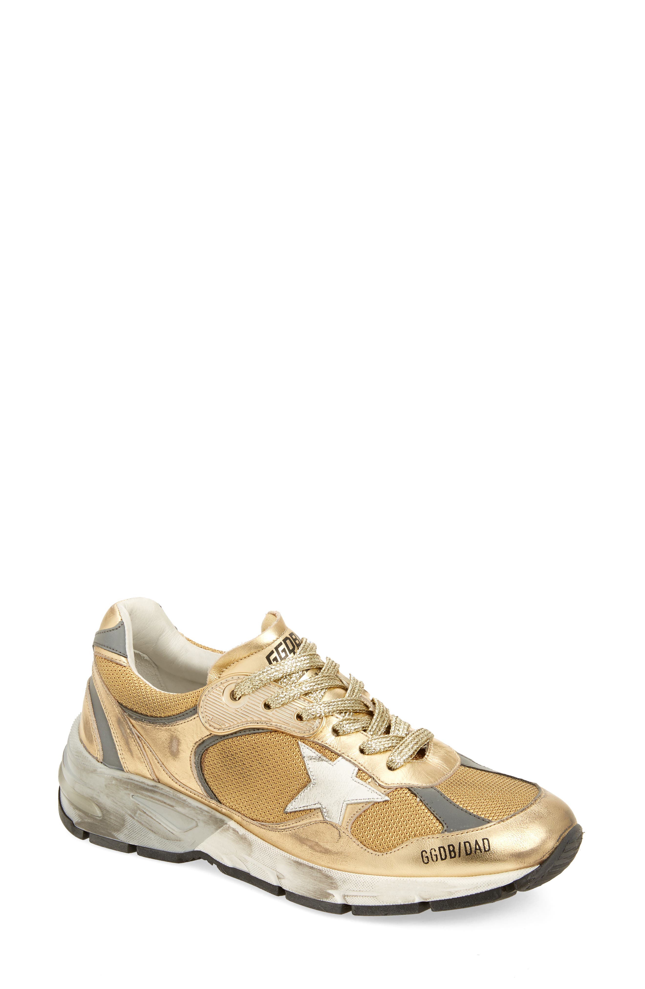 Golden Goose Deluxe Dad-Star Gold Low Top Sneaker, Main, color, Gold