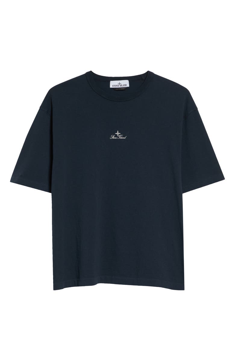 Stone Island Institutional One Embroidered Cotton T-Shirt, Alternate, color, Navy Blue