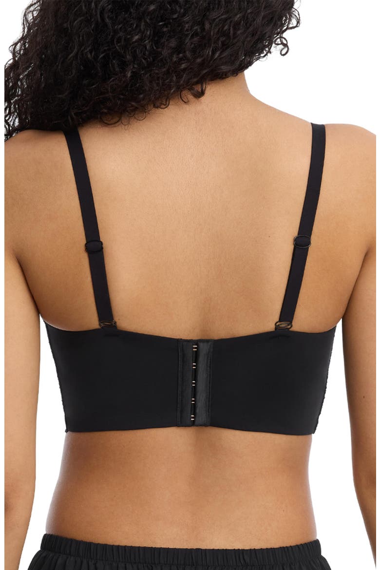 Minx Longline Side Support Lace Bra, Alternate, color, BLACK